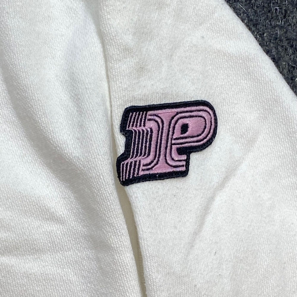 Victoria Secret PINK Zip Hoodie Sz M Womens White‎ Y2K Graphic Logo Sweatshirt - Picture 4 of 14